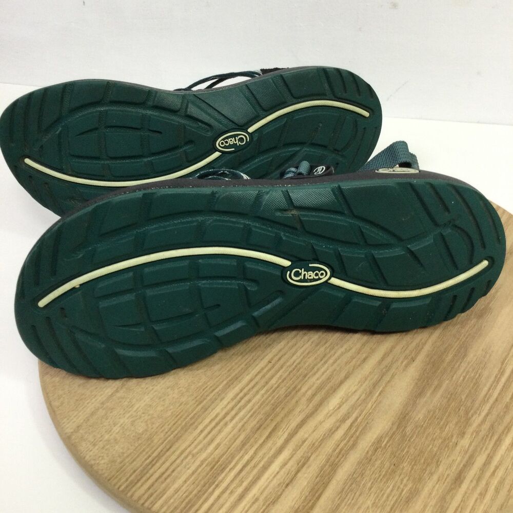 Chaco ZX2 Classic Sandals Women Size 11 Teal White Diamond Double Strap Toe Loop - Picture 8 of 8